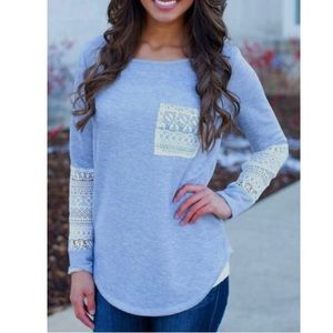 🎀NWOT ROMWE Blue 3/4 Sleeve Shirt Size Small